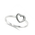 thumbnail image 4 of Antiqued Bead Halo Heart Promise Ring .925 Sterling Silver Band Jewelry Female Male Unisex Size 7, 4 of 4