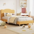 thumbnail image 1 of Yeshouse Estructura de cama para niños con cabecero ajustable, plataforma tapizada para niñas, forro polar bouclé, sin somier, fácil de montar, silenciosa, 1 of 7