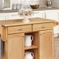 thumbnail image 5 of Bowery Hill 2-Drawer and 4-Shelf Wood Kitchen Cart in Natural, 5 of 13