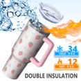 thumbnail image 5 of 1pc strawberry 40oz Tumbler with Straw & Handle - Insulated Stainless Steel Cup | Holiday Gift for Man Women (Christmas, Valentine's, Birthday), 5 of 7