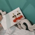 thumbnail image 4 of Pendientes de fruta ligeros creativos hechos a mano chapados en oro de 18 quilates, 4 of 5