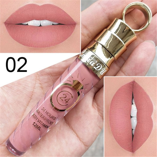 20 Colors Lipstick Waterproof Long Lasting Matte+Shimmer Mental Beauty Lip Gloss Nude Glitter Lip Gloss Beauty Sexy Lip Tint01 He Qiyong unisex