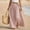 Pink, variant on IUYRTFE Women Cotton Linen Pleated Maxi Skirt with Belt Elastic Waist Solid Color Long Beach Skirt