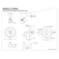 thumbnail image 3 of Kingston Brass KB3632PKL Duchess Tub and Shower Faucet, Polished Brass, 3 of 3