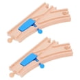 thumbnail image 2 of 2pcs Wooden Train Track Intersections Switch Track Accessories Toy Train Set Compatible With Major Brands Educational And Fun For Kids, 2 of 4