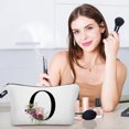 thumbnail image 6 of Makeup Bag for Women Travel Makeup Bag Initial Letter A-Z Cosmetic Bag Wedding Gift For Bride Bridesmaid Flower Cosmetic Bag For Mom Daughter Besties Sister Friend Travel Toiletry Bag, 6 of 7