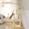 thumbnail image 6 of Pefilos 57" 4 Levels Platform Cat Tree House, Cat Condo for Large Cats with Fully Scratching Posts, Cat Tower for Indoor, Beige, 6 of 8