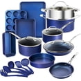 thumbnail image 1 of Blue 20 Pc Pots and Pans Set Non Stick Cookware Set, Kitchen Cookware Sets with Utensils and Bakeware, Non Toxic Cookware Set PFOA PFOS Free, Oven & Dishwasher Safe, 1 of 6