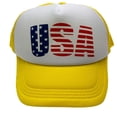 thumbnail image 4 of VNKIDY Unisex Mesh Back Trucker Hat With Usa Flag Inspired Letter Print Patriotic Themed Cap For Fourth Of July Celebrations Outdoor Activities Soft Hat, 4 of 4