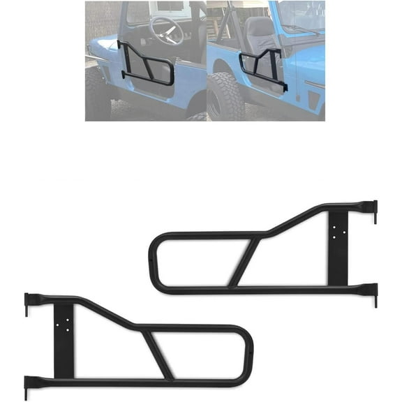 Kojem Tubular Doors for 1987-2006 Jeep Wrangler YJ TJ Tubular Half Door Tube Door Steel Pair