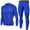 Dark Blue, variant on Men's Atheletic Sports Fitness Sets Compression Workout Set for Men Running Basketball Gym Training Quick-Drying Breathable Suits Blue