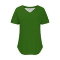 thumbnail image 5 of Bvxeep Women's Solid Color V-Neck Casual Pullover Short Sleeve Top, 5 of 6