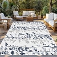 thumbnail image 2 of Dark Blue Grey Botanical Outdoor Rug for Patio/Deck/Porch, Non-Slip Large Area Rug 4 x 6 Ft, Spring Floral Summer Farmhouse Indoor Outdoor Rugs Washable Area Rugs, Camping Rug Carpet Runner, 2 of 8