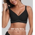 thumbnail image 4 of QYLUX Womens Seamless Bra No Underwire Comfortable Wireless Bralettes Push Up V Neck Bras Full Coverage Everyday Basic Bra, 4 of 11