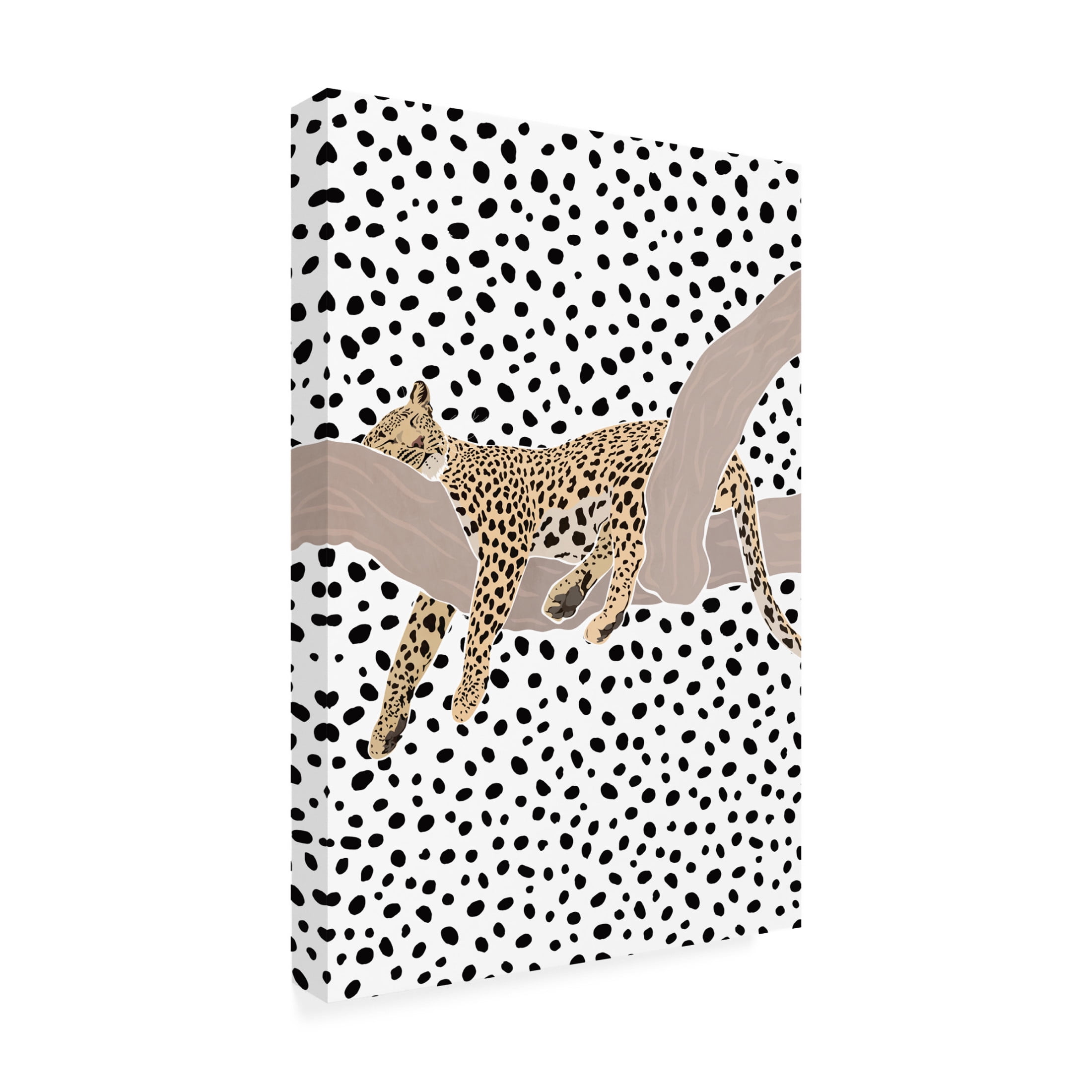 Trademark Fine Art Sarah Manovski  Leopard Sleeping Polkadots Canvas Wall Art