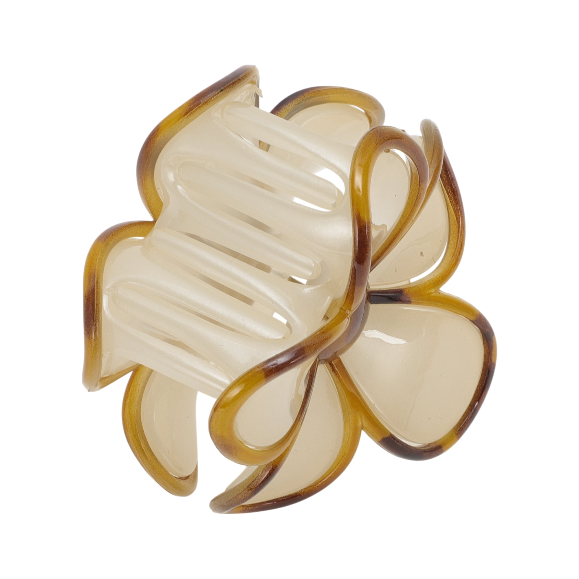 Unique Bargains Home Use Hair Accessory Five-petal Flower Hair Clips Beige