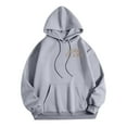 thumbnail image 4 of Wangmeiwg Women's Sweatshirts Women's Letter Print Hoodie Long Sleeve Pullover with Front Pockets for Casual Everyday Wear and Outdoor Activities Light Gray M, 4 of 7
