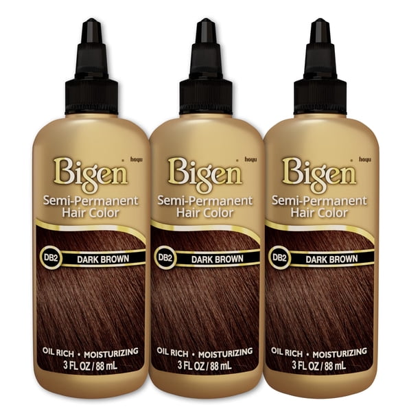 Color de cabello semipermanente DB2 marrón oscuro Bigen (paquete de 3)