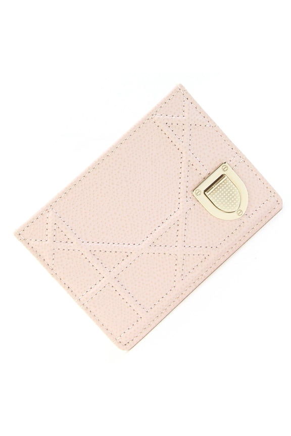 Pre-Owned Christian Dior Dior Business Card Holder/Card Case S06190WDAX Light Pink Leather Pass...