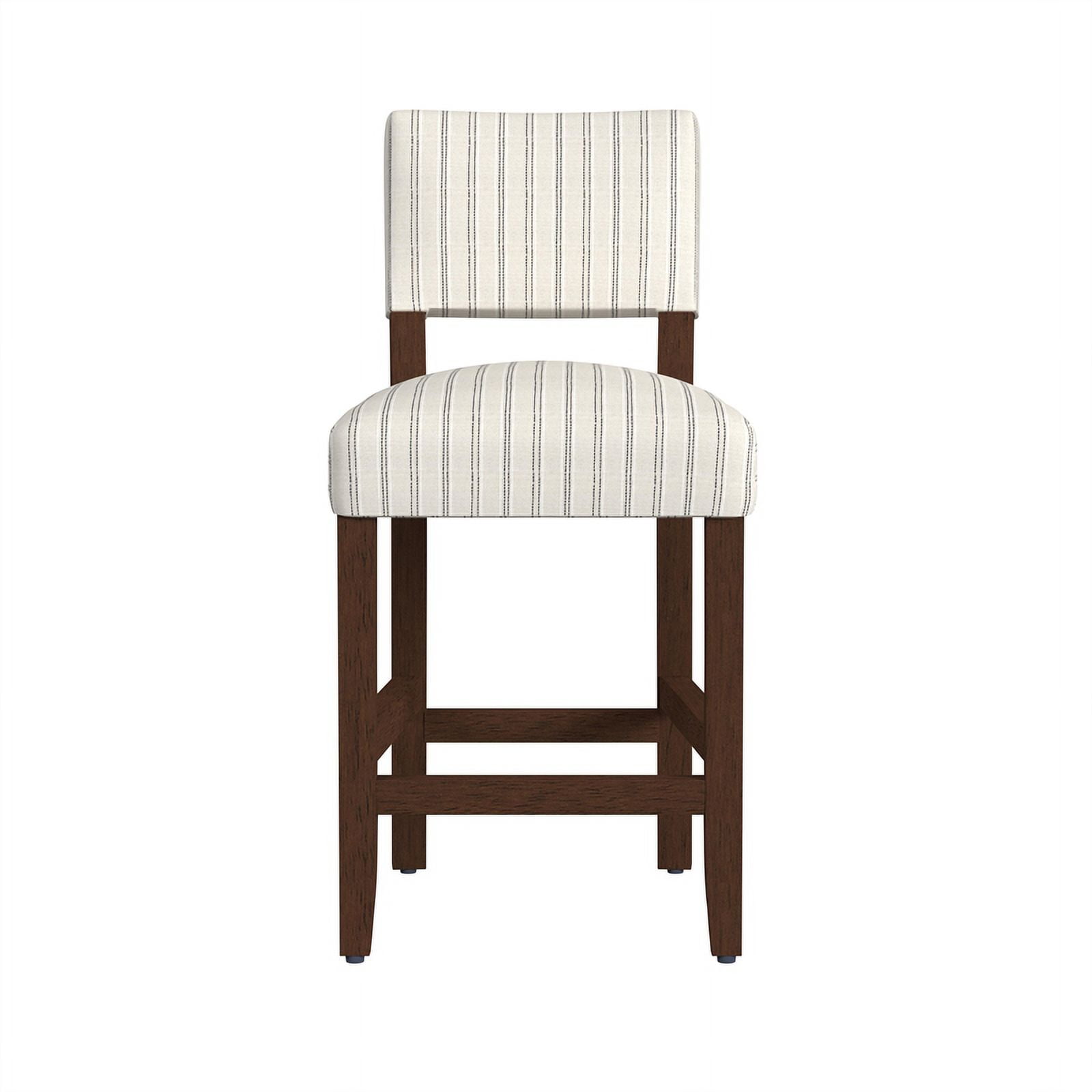 HomePop 26" Indoor Upholstered Counter Stool, Black and White Stripe