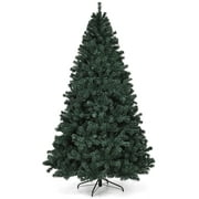 Costway 7.5Ft Pre-Lit Artificial Christmas Tree Hinged w/ 550 Multicolor Lights & Stand