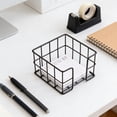 thumbnail image 5 of Yhmxh Metal Sticky Note Holder, 3.6 x3.6 Inch Black Wire Desk Organizer, Sticky Notes Dispenser for Office Home, Compact Desktop Storage for Memo Pads, Paper Clips & Small Supplies, 5 of 7