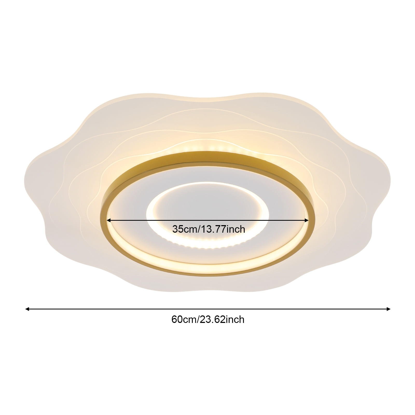 Modern Elegant Appearance White Dimmable LED Ceiling Light with Remote Control for Bedrooms, Dining Rooms