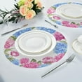 thumbnail image 6 of GZHJMY Beautiful Hydrangea Flowers Round Placemats Durable Non-Slip Heat and Stain Resistant Placemat for Kitchen Table Decoration Outdoor BBQ Activities(6PCS) Table Mat, 6 of 7