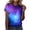 ☃230-Multicolor, variant on Summer T-Shirt for Women Casual Nature Fasion Athletic Blouses Short Sleeve Round Neck Starry Sky Printed Graphic Tops