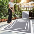 thumbnail image 3 of Smiry Outdoor Rugs 6x9, Waterproof Plastic Straw Indoor Outdoor Mat for Patio, RV Camping, Deck,Porch, Grey & White, 3 of 6
