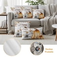thumbnail image 5 of Outdoor Pillow Covers 18x18 Set of 2, Fall Pumpkin Waterproof Patio Throw Pillow Covers for Couch Sofa Chair, Thanksgiving Flower Leaf Farmhouse Wood Grain Decorative Pillowcases for Throw Pillows, 5 of 9