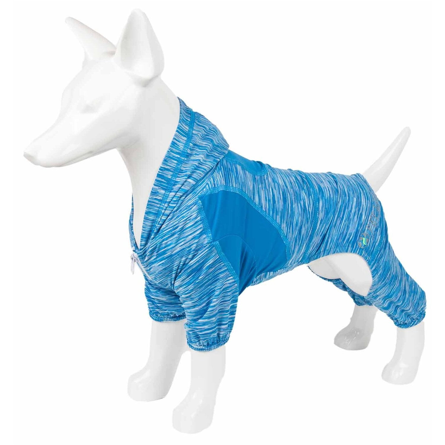 Pet Life ® Active 'Downward Dog' Heathered Performance 4-Way Stretch Two-Toned Full Body Warm Up Hoodie