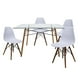 thumbnail image 1 of Set de comedor Cristal Mundo In 120 cm Oslo y 4 sillas Eames Blanco base Nogal Minimalista, 1 of 11