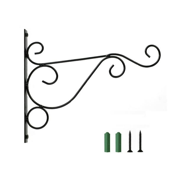 TureClos Wall Hanging Flower Basket Hooks Bracket Metal Iron Lantern