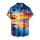 thumbnail image 4 of Ceisia Men's Golden Beach Coconut Shadow Sunset Print Short Sleeve Button Down Hawaiian Shirt With Chest Pocket Multicolor XXXXL Gifts, 4 of 6