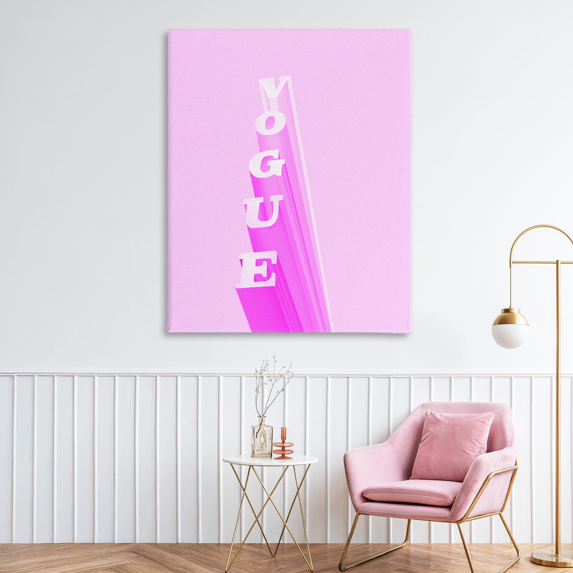 Stupell Industries Pink Vertical Glam Lettering Canvas Wall Art, design by Ziwei Li