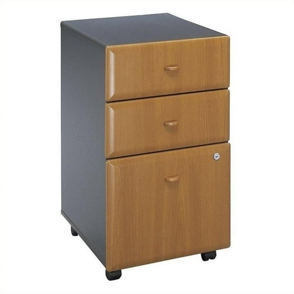 Scranton & Co 3 Drawer Mobile File Cabinet in Natural Cherry