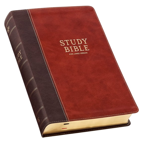 KJV GP DARK AND HONEY BROWN BOXED STUDY BIBLE THUMB INDEX