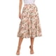 thumbnail image 1 of Falda Floral de Chiffon para Mujeres Inspire Chic, Falda Midi Bohemia de Volantes en Capas, L Color Albaricoque, 1 of 6