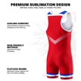 thumbnail image 3 of Exxact Sports Sublimated Youth Wrestling Singlet For Boys, Premium Powerlifting Singlet, Kids Wrestling Singlets For Training (YXS, Red USA), 3 of 7
