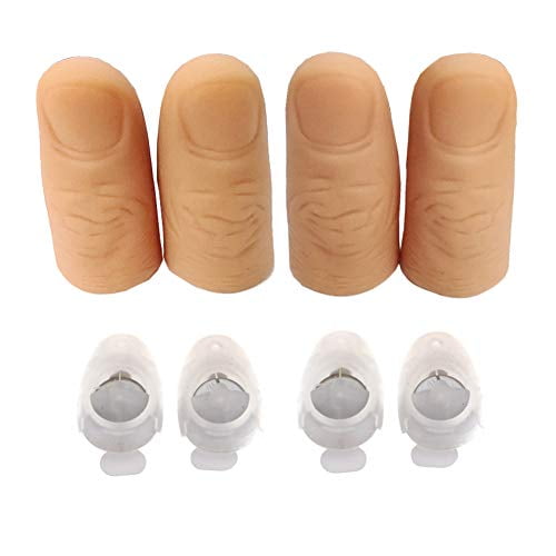 VANTIYAUS LED Finger Lamp (2 Packs/4PCS) Thumbs Light, Magic Light up Finger Magic Trick, Fake Finger, Prank Toy Tool For Halloween