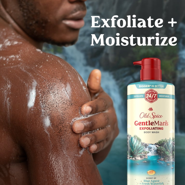 Old Spice GentleMan's Exfoliating Body Wash Pump, Scent of Blue