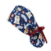 Scrub Cap with Buttons Bouffant Hat with Sweatband for Womens and Mens