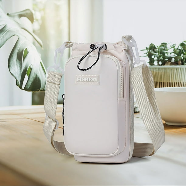 Bolsa portátil para botellas de agua para mujer, ligera, para viajes al aire libre, bandolera multifuncional para móvil