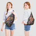 thumbnail image 4 of Waterproof Hiking Sling Backpack for Women – Lightweight Crossbody Bag with Adjustable Strap, Chest Bag for Travel & Outdoor Adventures – Paisley Boho Vintage Floral, Chic Retro Design, 4 of 4