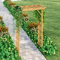 YINGYING Wooden Garden Arbor, Wedding Arch for Ceremony, Wood Arch Trellis for Plant Climbing, Christmas Decor Pergola for Garden Backyard