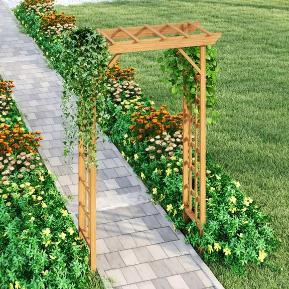 YINGYING Wooden Garden Arbor, Wedding Arch for Ceremony, Wood Arch Trellis for Plant Climbing, Christmas Decor Pergola for Garden Backyard