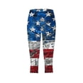 thumbnail image 4 of QATAINLAV Women's 4th of July Outfits 2026 American Flag Capri Leggings Summer Casual Knee Length Yoga Croped Pants Blue M, 4 of 6