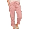 thumbnail image 2 of DondPO Cargo Pants Women,Lounge Pants Women Women's Loose Fit Summer Loungewear Baggy Elastic Waist Pant Straight Leg Trousers Cargo Pant Sweatpants Women,Womens Pants,Pink Pants L, 2 of 6