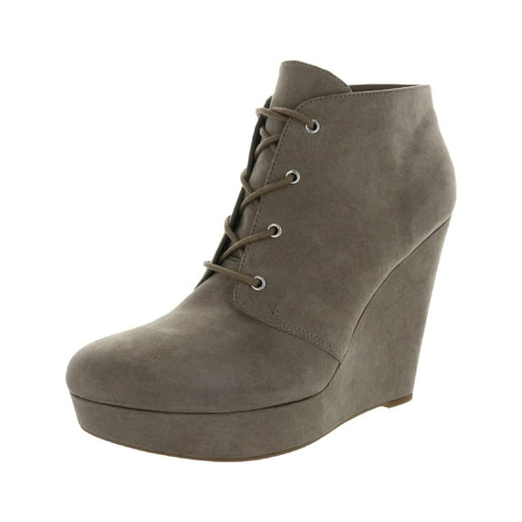 GBG Los Angeles Womens Aheela Faux Suede Ankle Wedge Boots